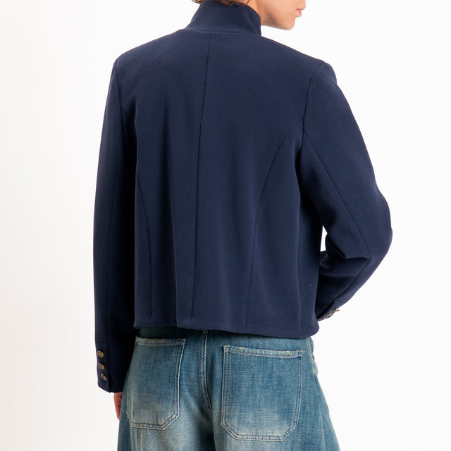 Tensione in-Giacca doppia crêpe elasticizzata - blu