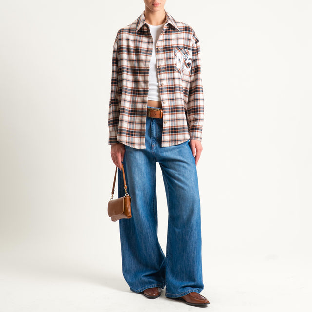 Tensione in-Camicia flanella n5 - nero/moro/latte