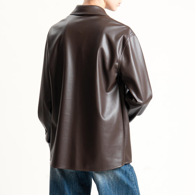 Tensione in-Camicia similpelle - moro