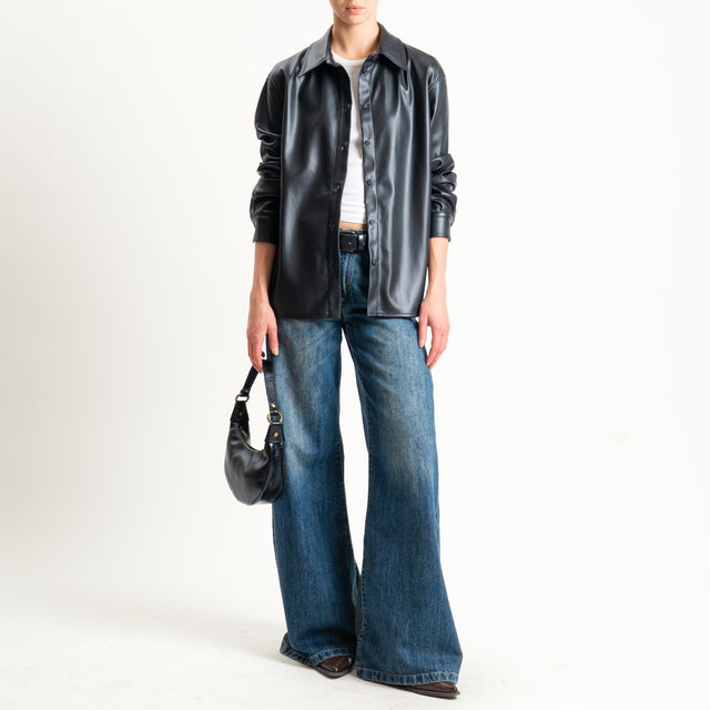 Tensione in-Camicia similpelle - nero