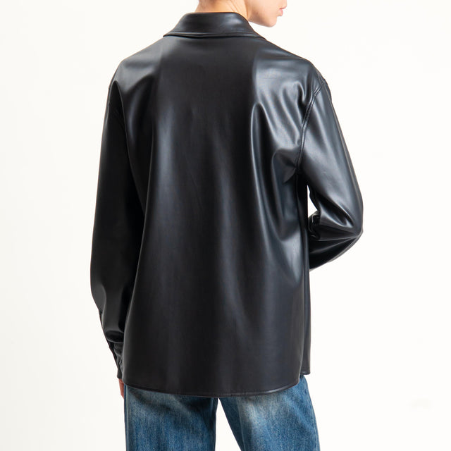 Tensione in-Camicia similpelle - nero