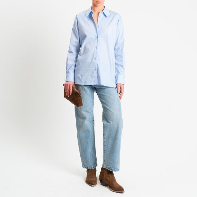 Tensione in-Camicia cotone elasticizzato - sky