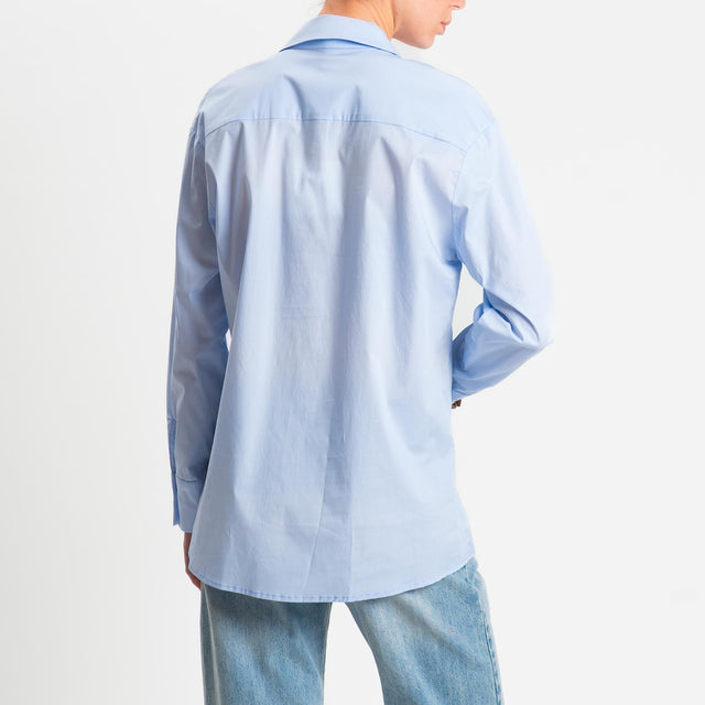 Tensione in-Camicia cotone elasticizzato - sky