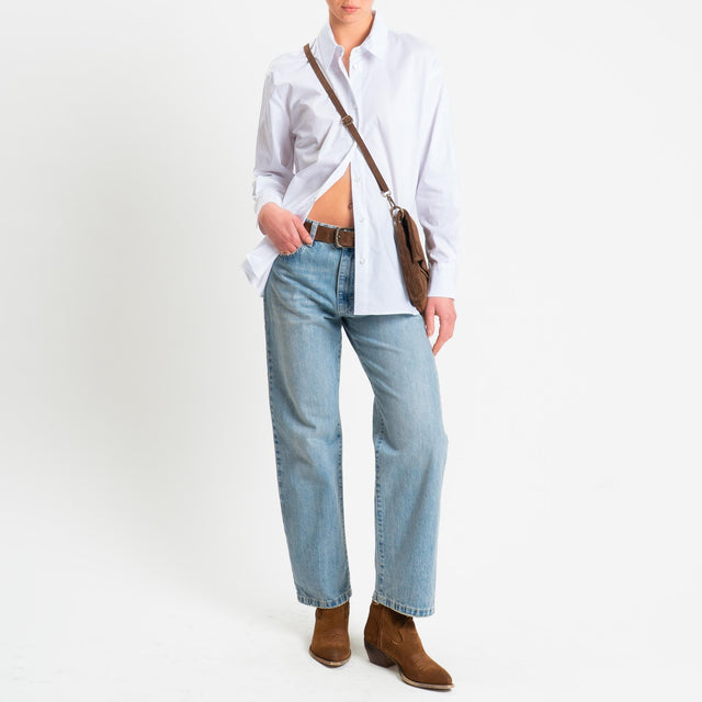 Tensione in-Camicia cotone elasticizzato - bianco