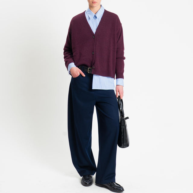 Tensione in-Camicia a righe 100% cotone - bianco/azzurro