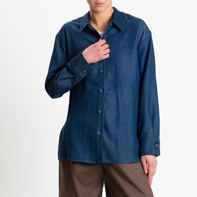 Tensione in-Camicia chambray oversize - dark denim