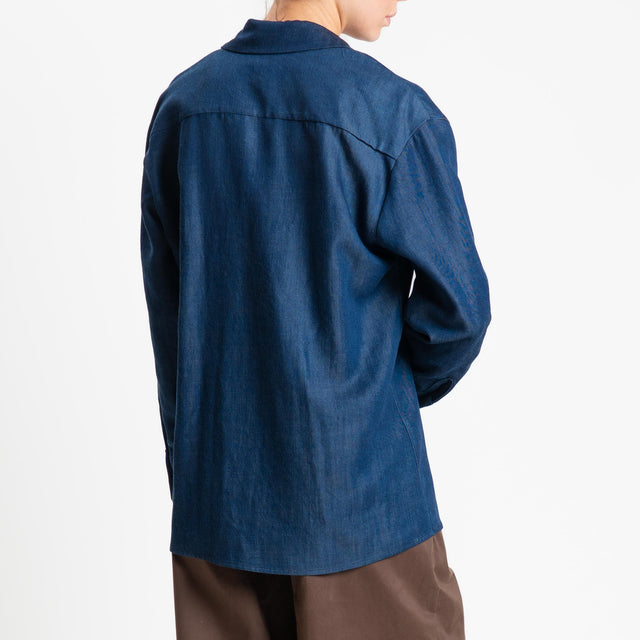 Tensione in-Camicia chambray oversize - dark denim