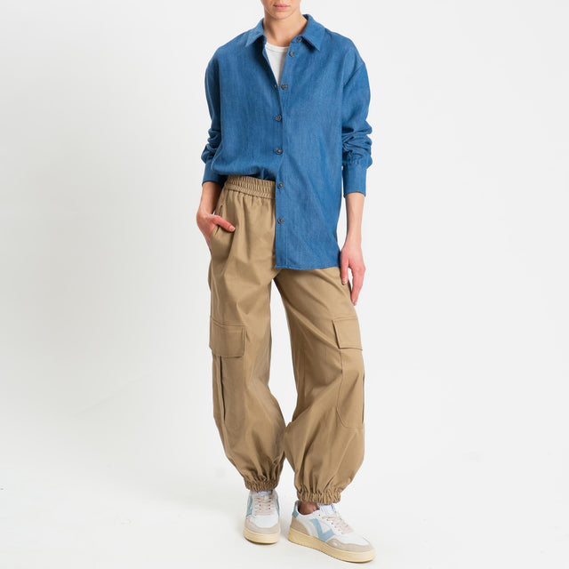 Tensione in-Camicia chambray oversize - light denim