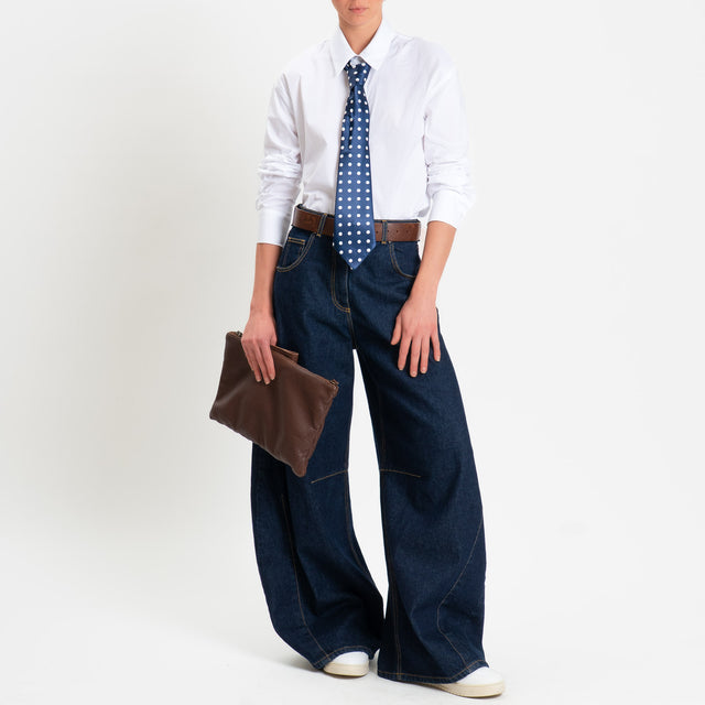 Tensione in-Camicia con cravatta pois - bianco/blu/bianco