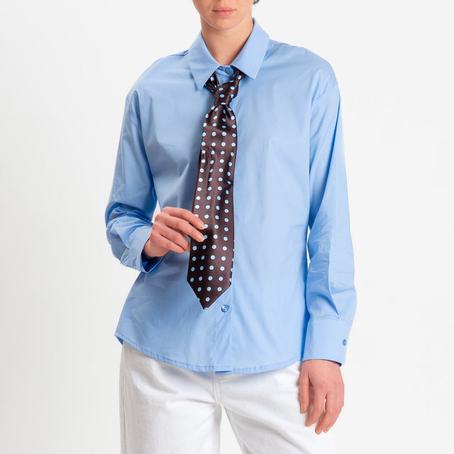 Tensione in-Camicia con cravatta pois - celeste/moro/sky