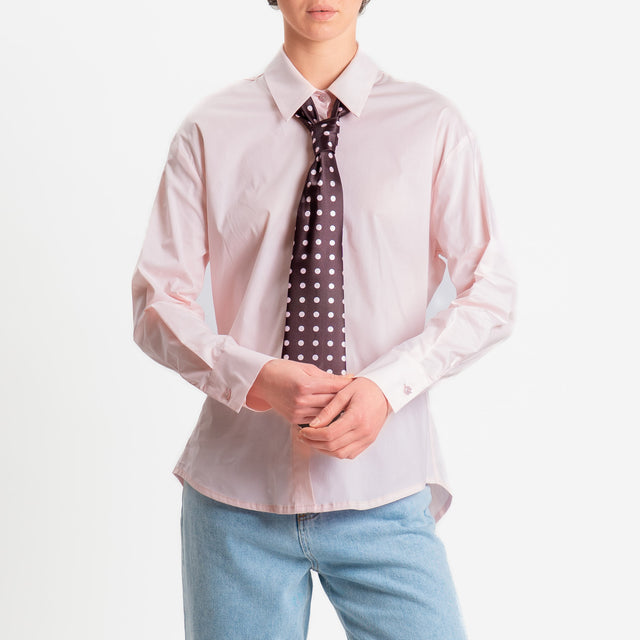 Tensione in-Camicia con cravatta pois - rosa/moro/rosa