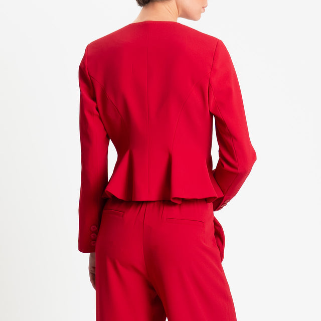 Tensione in-Completo giacca+ pantalone tessuto fluido - rosso
