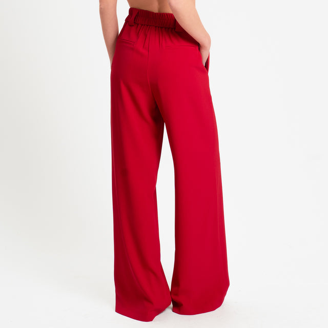 Tensione in-Completo giacca+ pantalone tessuto fluido - rosso