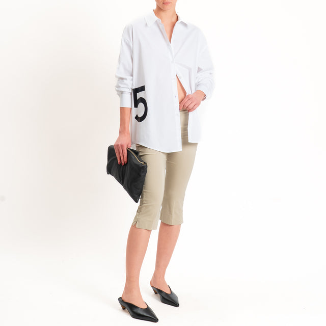 Tensione in-Camicia over n°5 cotone elasticizzato - bianco/nero
