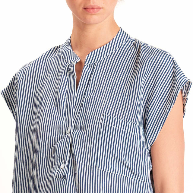 Tensione in-Camicia smanicata a righe - blu