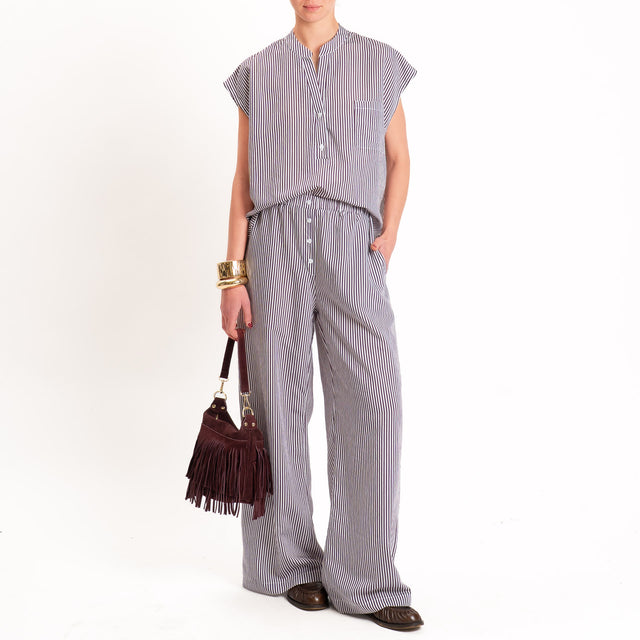 Tensione in-Camicia smanicata a righe - Bordeaux