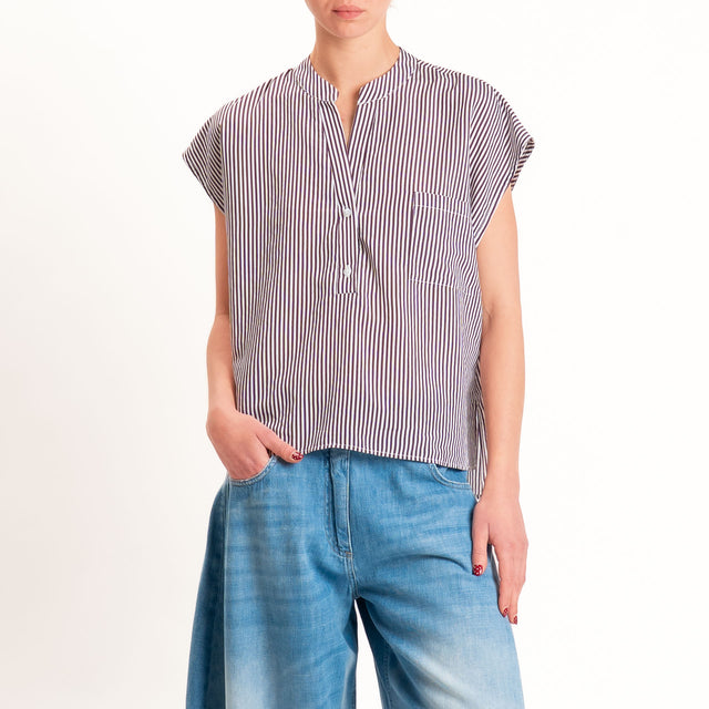 Tensione in-Camicia smanicata a righe - Bordeaux