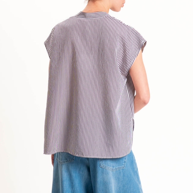 Tensione in-Camicia smanicata a righe - Bordeaux