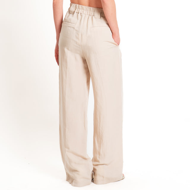 Tensione in-Completo gilet+pantalone misto lino - gesso