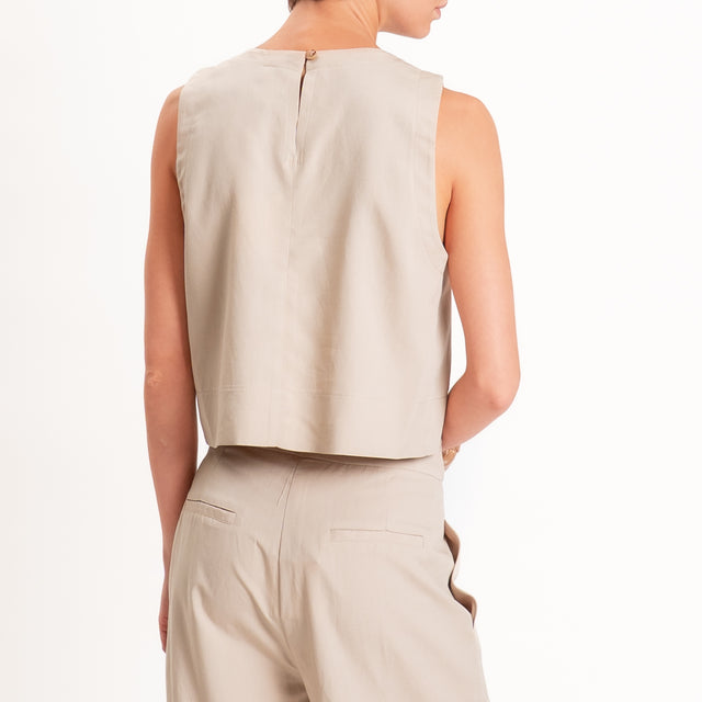 Tensione in-Completo Top e pantalone misto lino - Beige