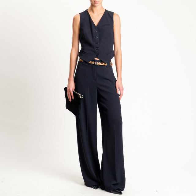 Tensione in-Completo gilet e pantalone tessuto fluido - nero