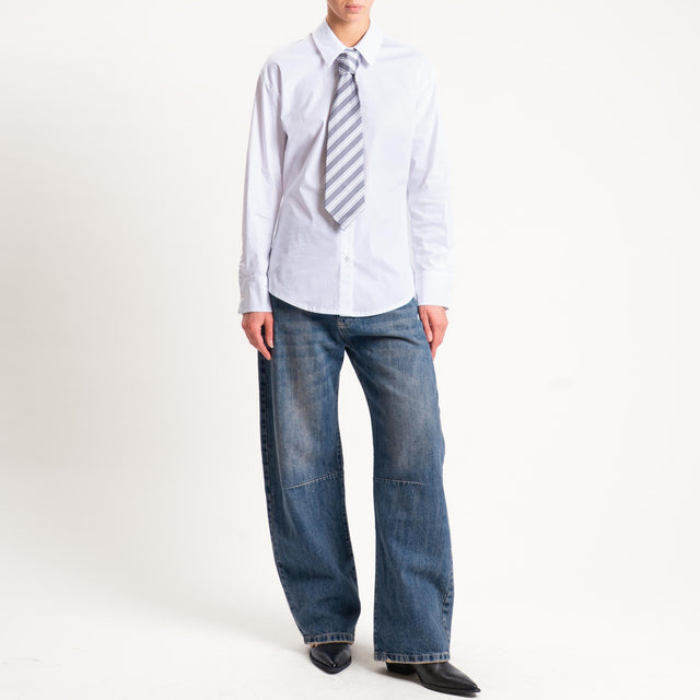 Tensione in-Camicia con cravatta - bianco/grigio/nero