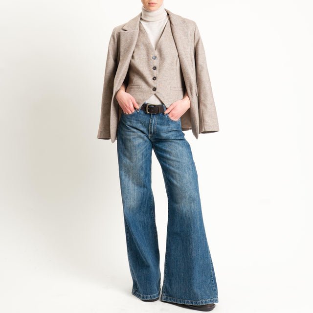 Tensione in-Gilet misto lana melange - beige