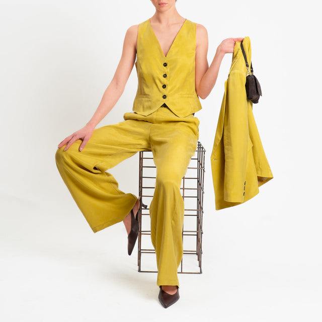 Tensione in-Gilet tessuto cupro - girasole