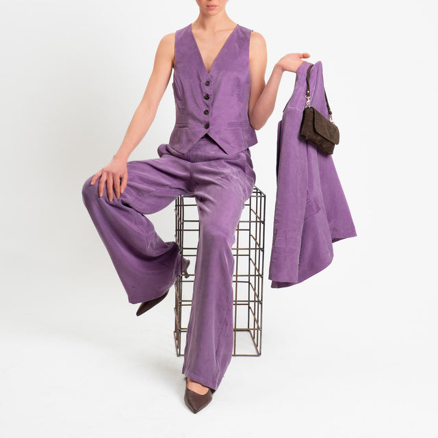 Tensione in-Gilet tessuto cupro - lavanda