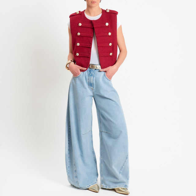 Tensione in-Gilet napoleon bouclè - rosso