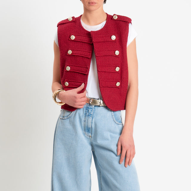 Tensione in-Gilet napoleon bouclè - rosso