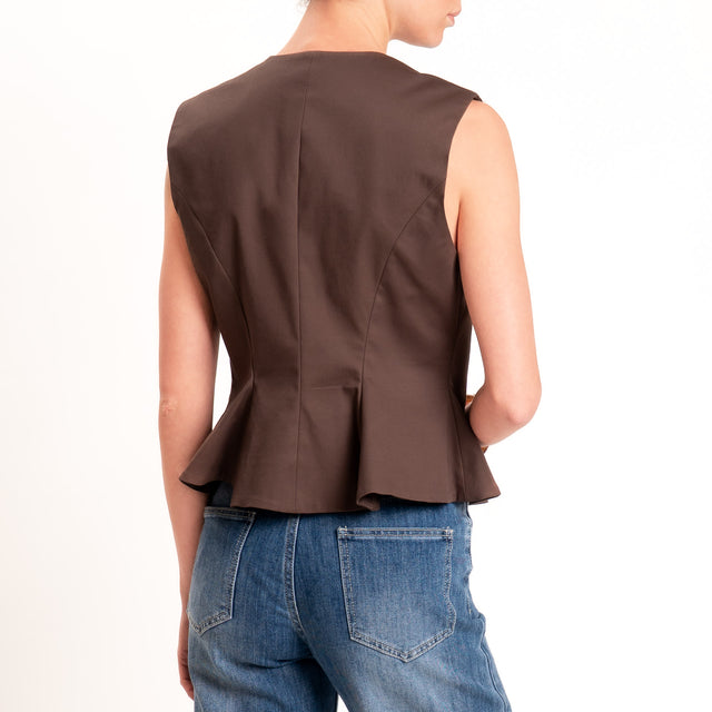 Tensione in-Gilet in cotone - moro