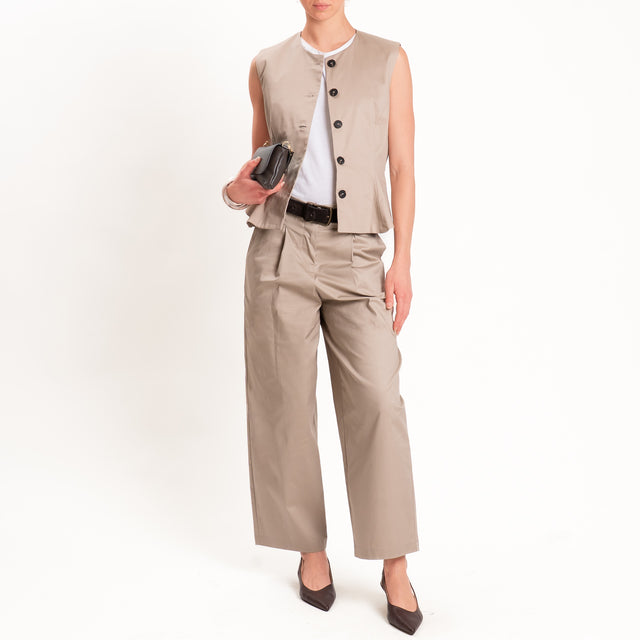Tensione in-Gilet in cotone - beige