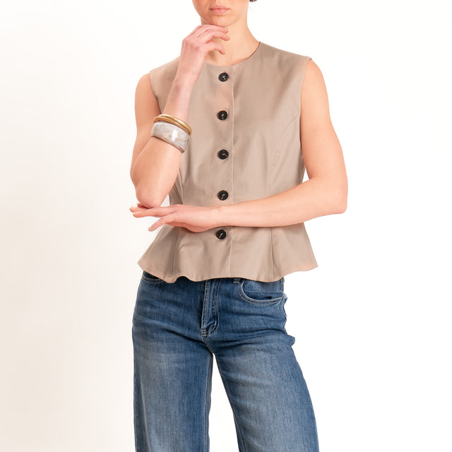 Tensione in-Gilet in cotone - beige
