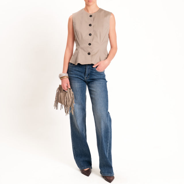 Tensione in-Gilet in cotone - beige