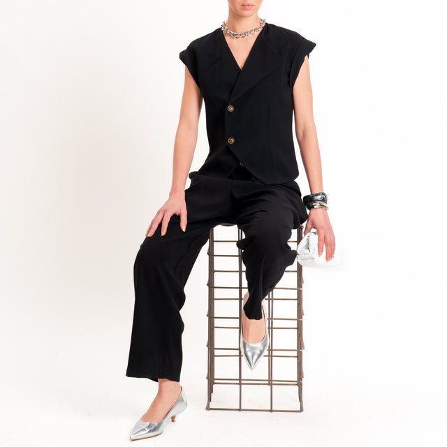 Tensione in-Gilet due bottoni - nero