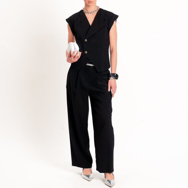 Tensione in-Gilet due bottoni - nero