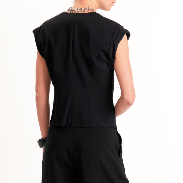 Tensione in-Gilet due bottoni - nero