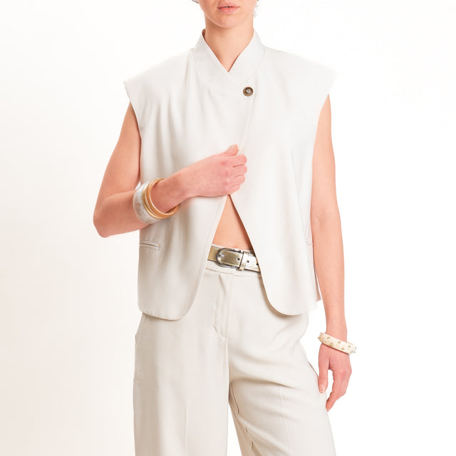 Tensione in-Gilet chiusura asimmetrica - avorio