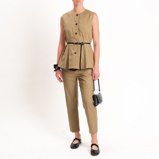 Tensione in-Gilet in cotone - camel