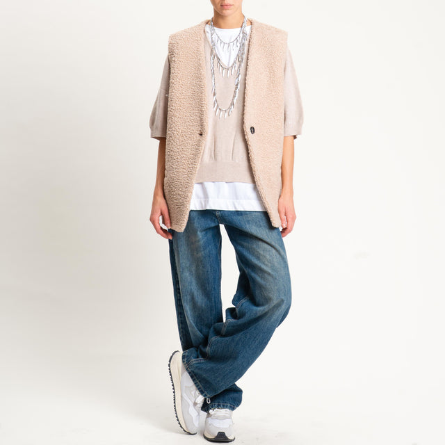 Tensione in-Gilet teddy - camel