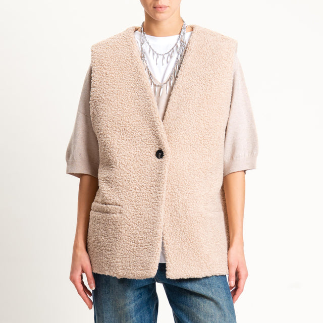 Tensione in-Gilet teddy - camel