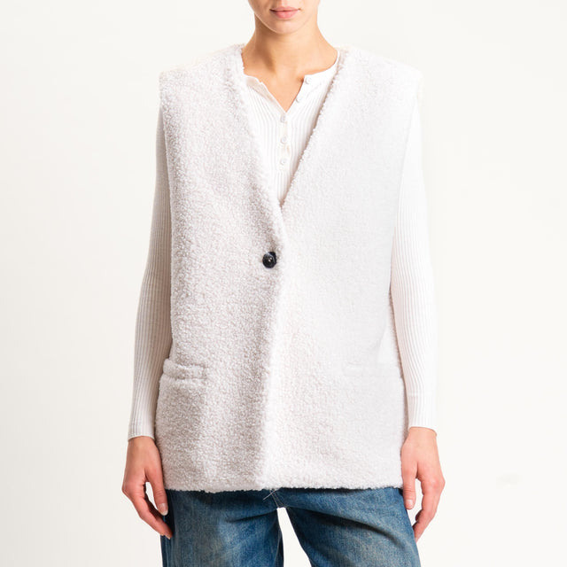 Tensione in-Gilet teddy - panna