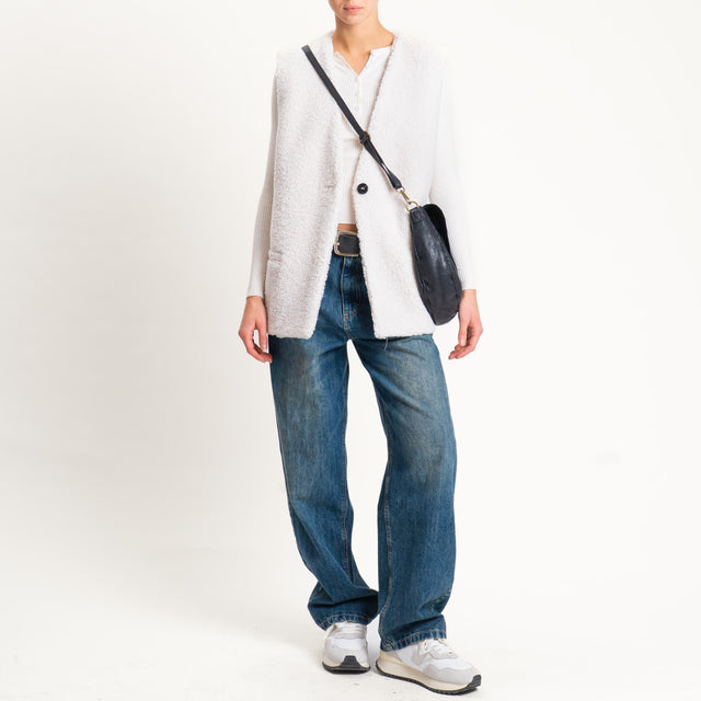 Tensione in-Gilet teddy - panna