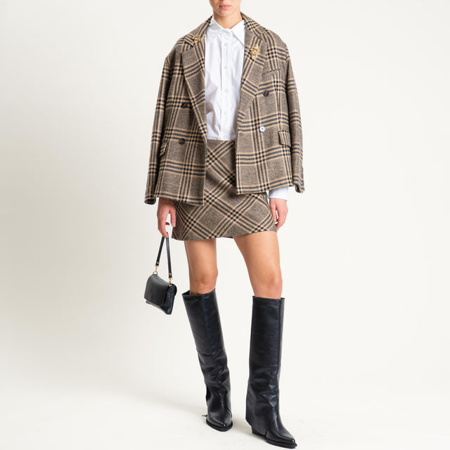 Tensione in- Minigonna principe di galles - beige/nero