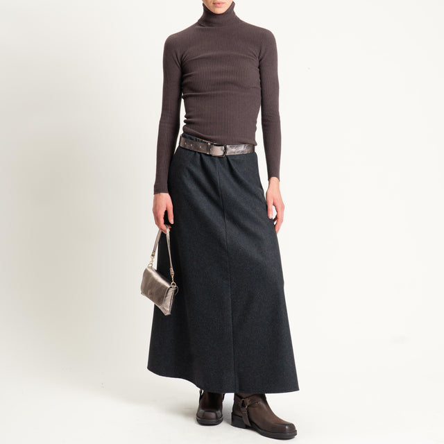 Tensione in- Gonna ad A in flanella - antracite