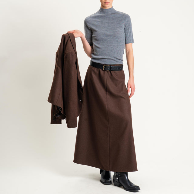 Tensione in- Gonna ad A in flanella - moro