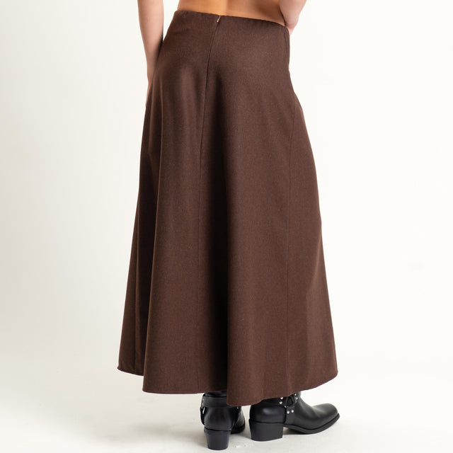 Tensione in- Gonna ad A in flanella - moro