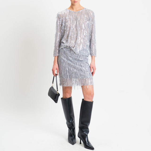 Tensione in-Gonna tulle con paillettes - argento
