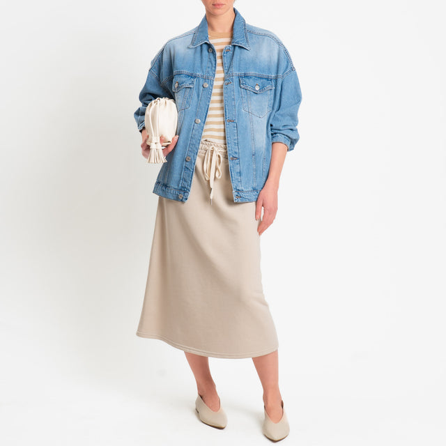 Tensione in-Gonna felpa elastico in vita - beige